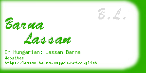 barna lassan business card